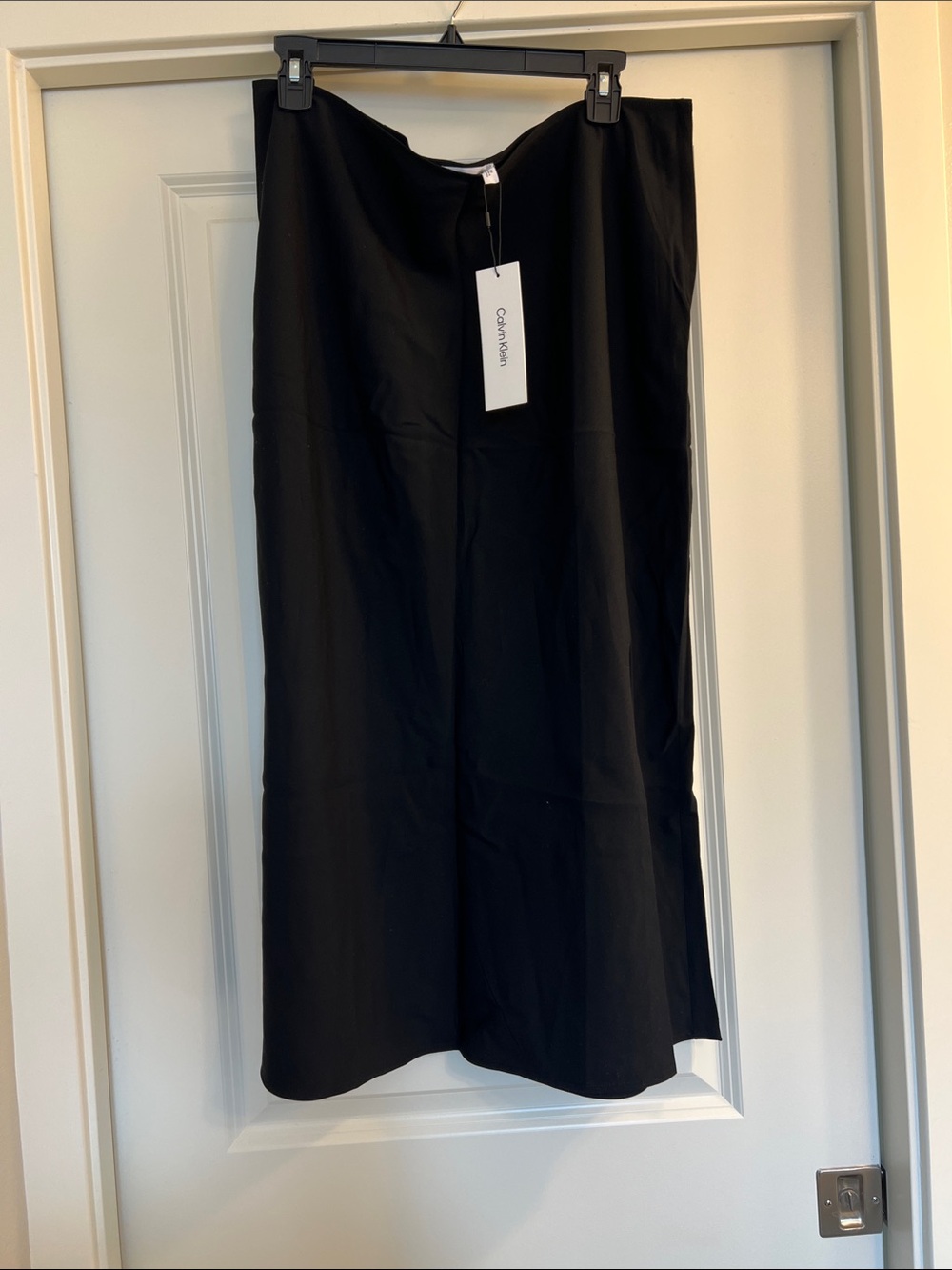 Calvin Klein Black A-Line Midi Skirt